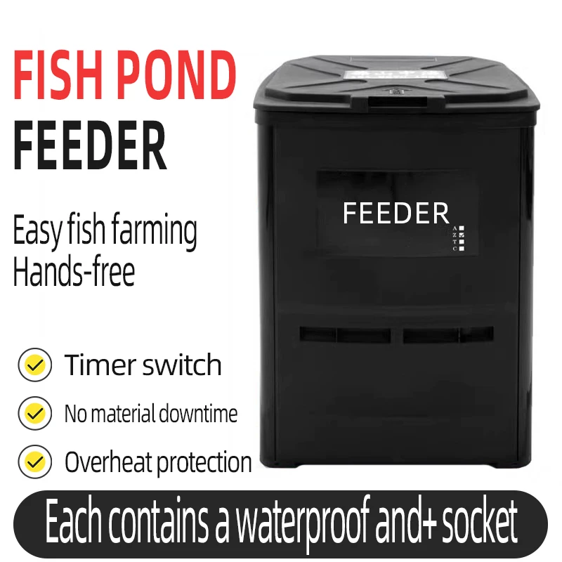 Automatic Fish Animal Feeder Floating Big Pond Fish Food Feeding Machine With Time Control Shrimp Feeder Pond