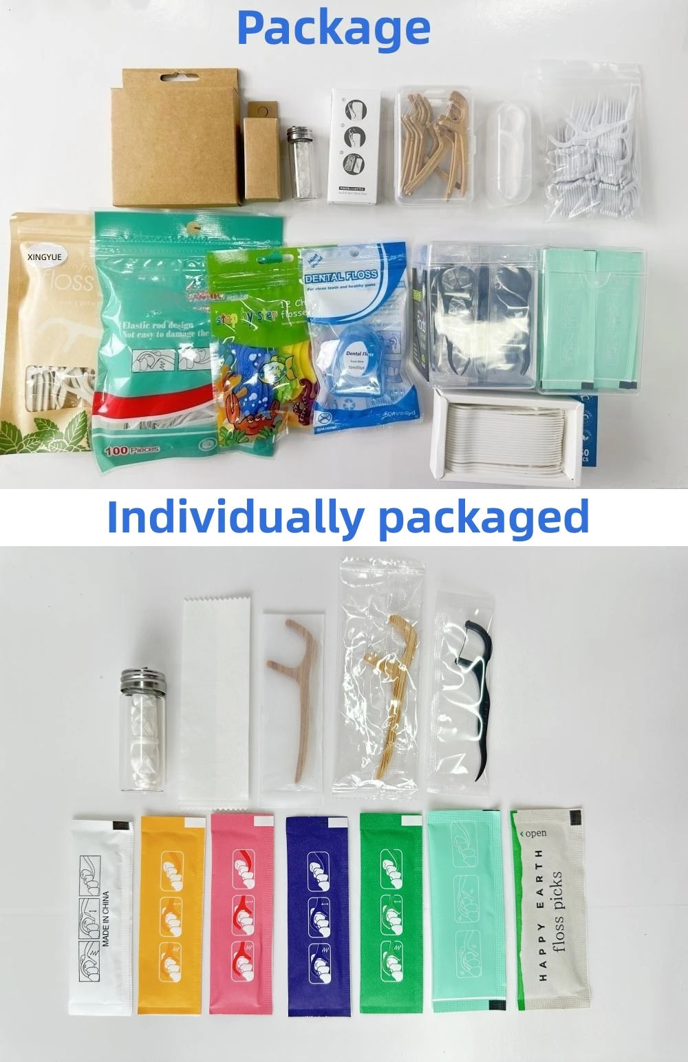 10pcs 50pcs 100pcs Each Bag Packing Eco Friendly Biodegradable Floss