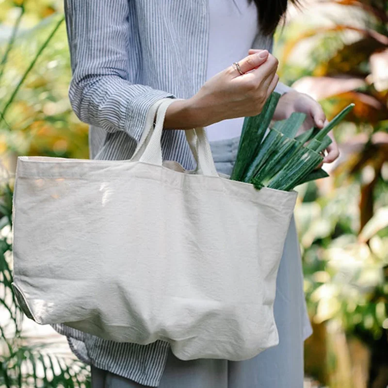 Shopper Bag With Large Canvas Bags For Storage Canvas Tote With