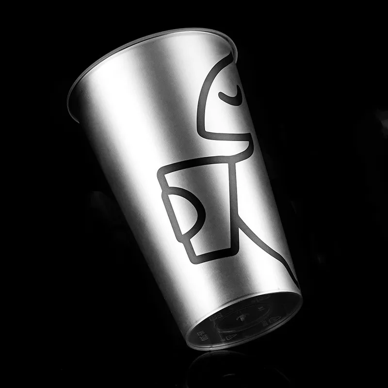 Takeaway Disposable Custom Logo IML Printing PP Hard Injection Cup Plastic Boba Coffee Cups With Lids
