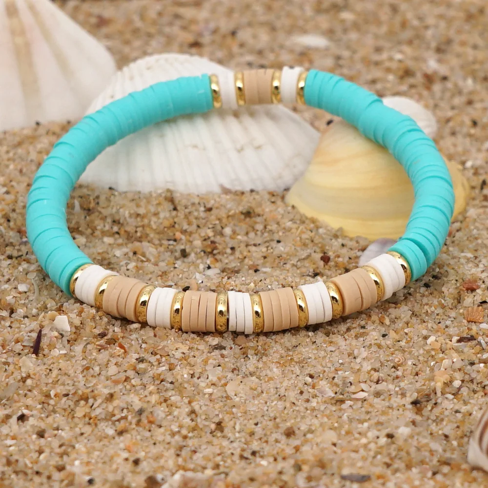 Polymer Clay Beads Bracelet Custom Design Colors Beaded Bracelets Friendship Bracelets