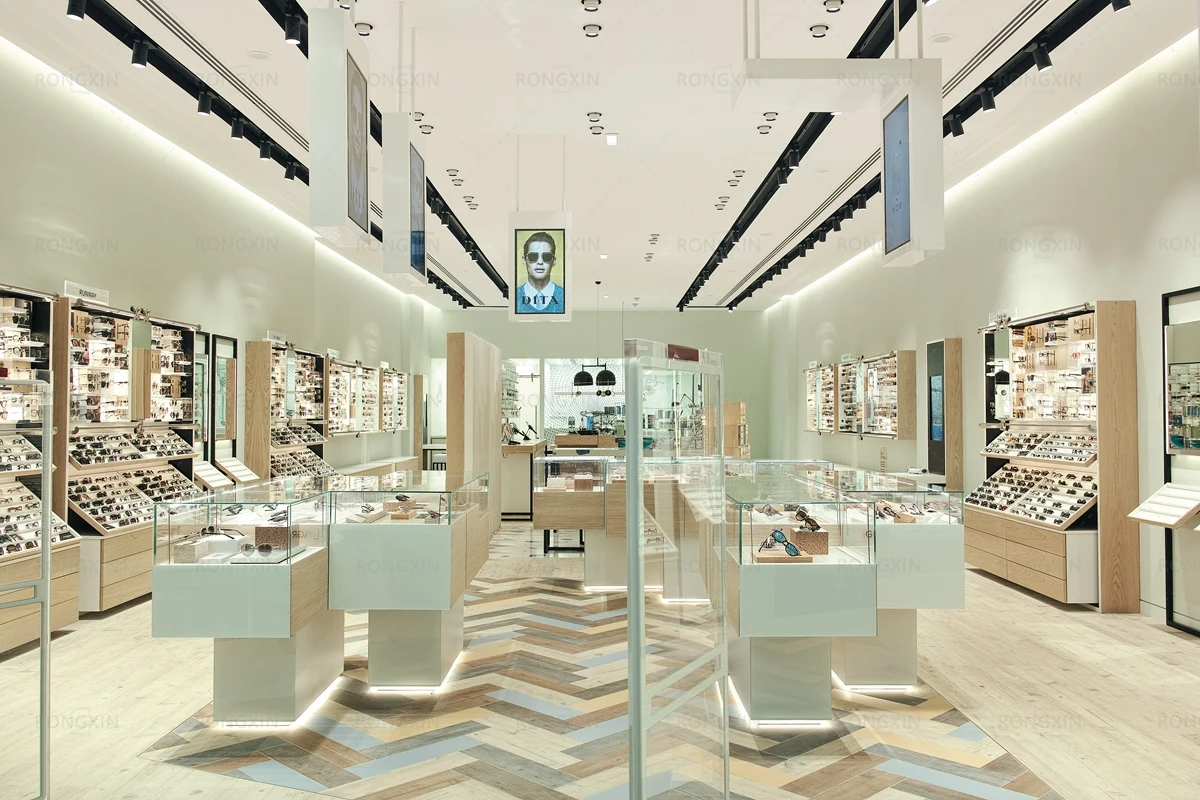 Modern Eyewear Store Interior Design - Wood Display Furniture