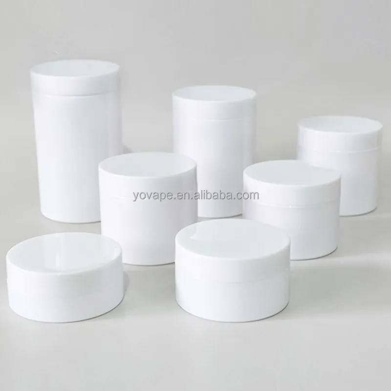 Cosmetic Packaging 50ml 80ml 100g 120ml 150ml 200 Gram 4 Ounce 6 Oz Opaque White Eye Face Cream Plastic Jar with Gasket Hand Pad