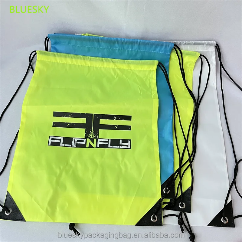 210D Polyester Draw String Bags Custom Logo Waterproof Sports Backpack ...