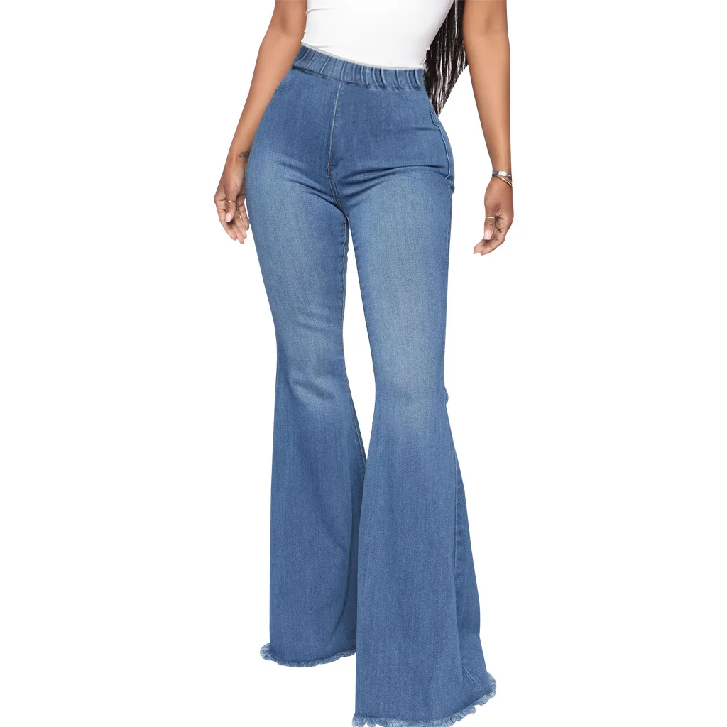 Flared Pants Plus Size Trousers Wide Leg Jeans For Women Jean Boots ...