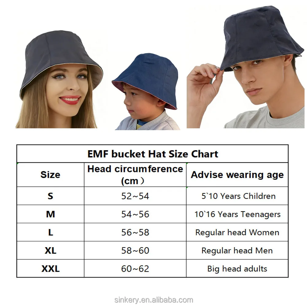 Stock Anti Radiation Hat EMF Protection Cap Summer Casual Travel Bucket Hat for Children Women and Men