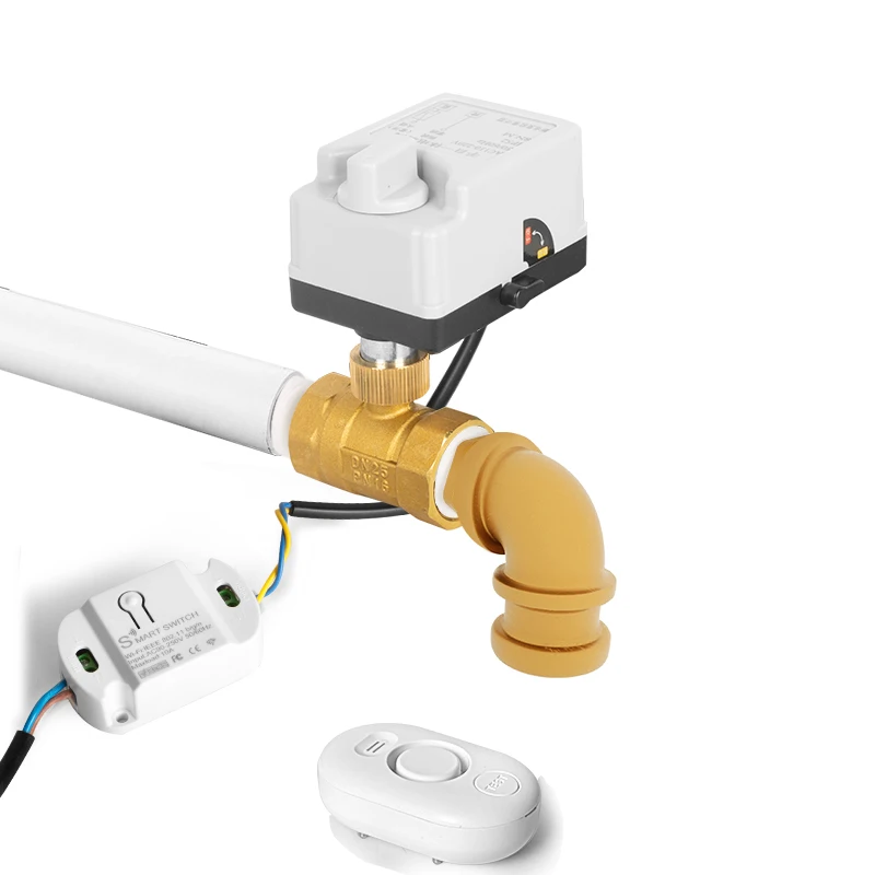 DN40 Smart WiFi Flood Detection Electric Ball Valve Mobile Phone Remote Alarm Shut-off Valve for Pipeline System