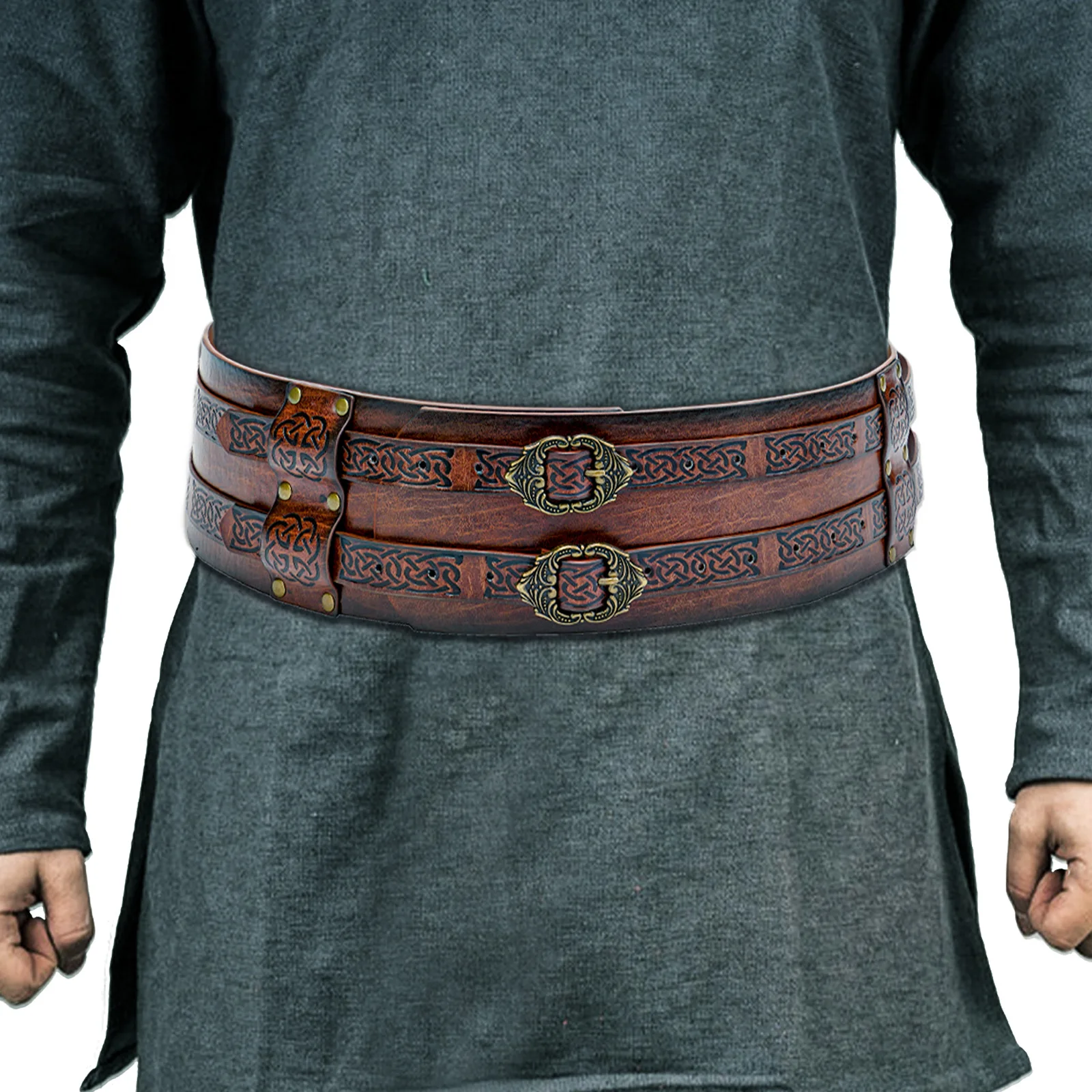 Medieval Festival Wide Leather Belt - Steampunk Gothic Medieval Festival Wide Leather Belt - Steampunk Gothic