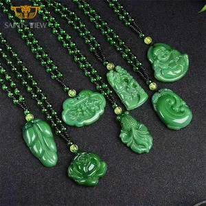 Maitreya Meditation Gifts Amulet Carved Jade Multicolor Religious Custom String Beads Chain Buddha Laughing Charm