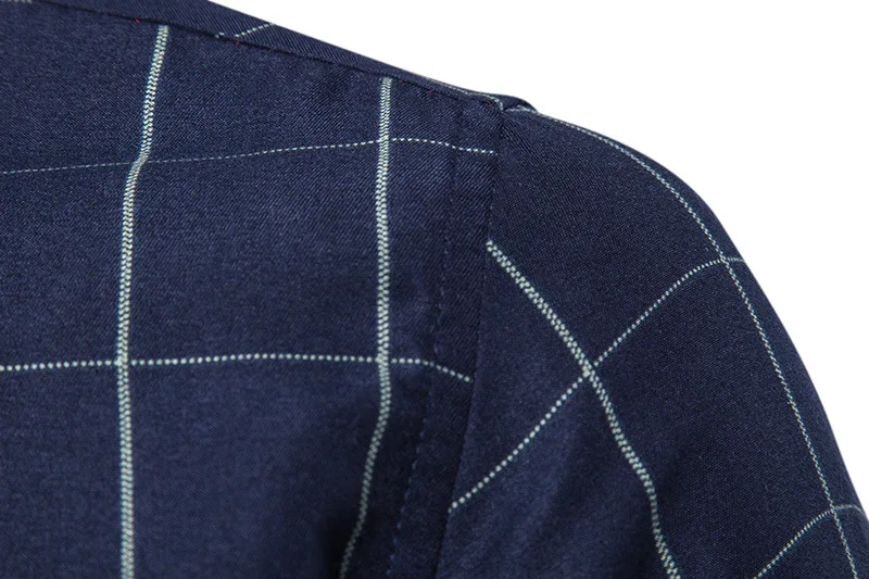 Buine Work Office Camicia a righe Caual Manica lunga Plaid in cotone Sociale Formale Dre Plus Size Uomo Traspirante574_voghion.com
