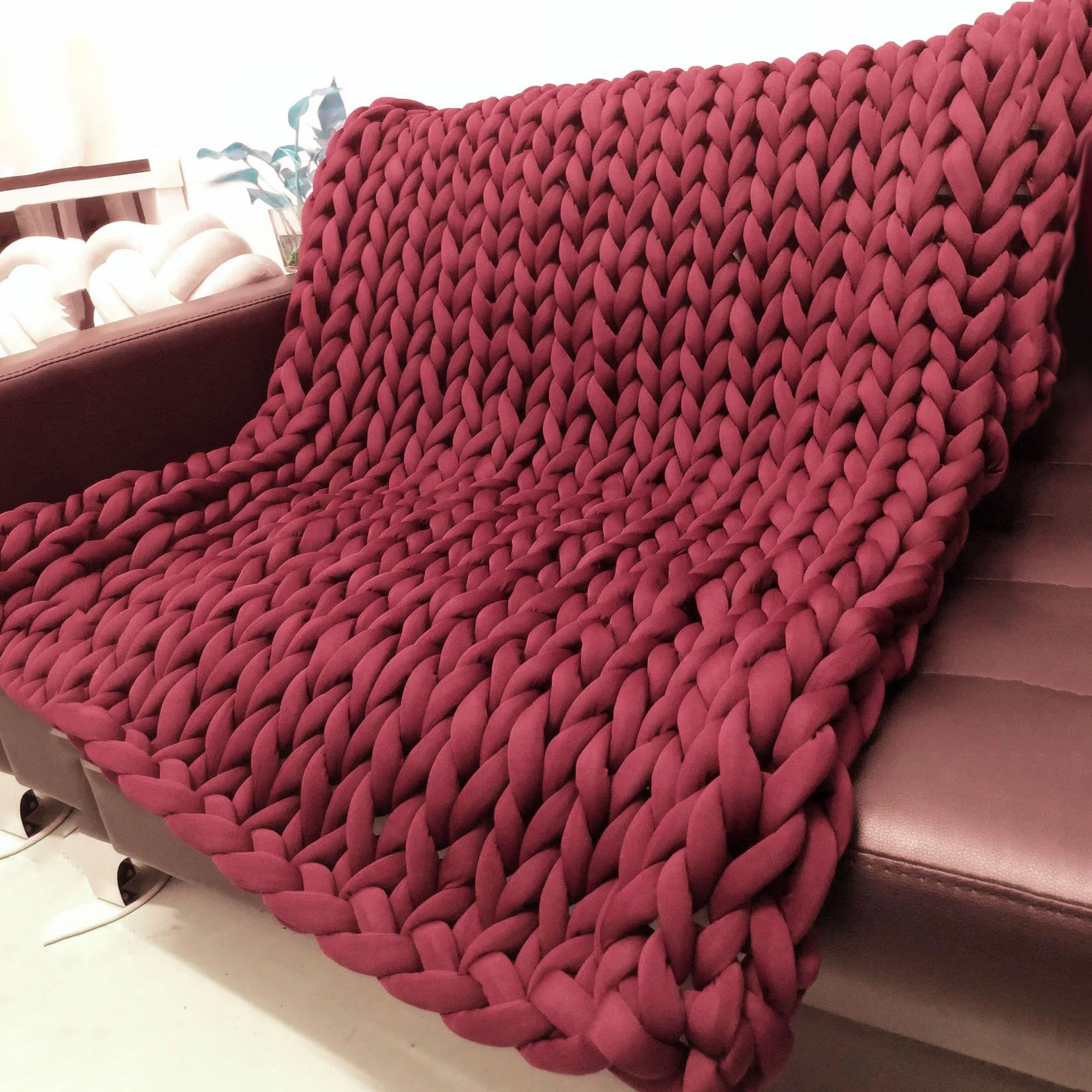 Супер мягкое и теплое не пролитое вязаное одеяло ручной работы с массивным утяжелением из синели