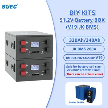 New JK V19 Bms DIY Box 16S 51.2V Gotion 340Ah~330Ah Lifepo4 Battery Case +All Parts Pre-installation+VAT TAX Free