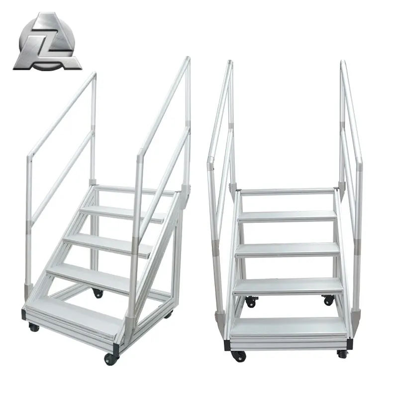 Modular Framing Working Scaffolding Aluminum Tslot t Slot Profile Platform and Stairs for Factory