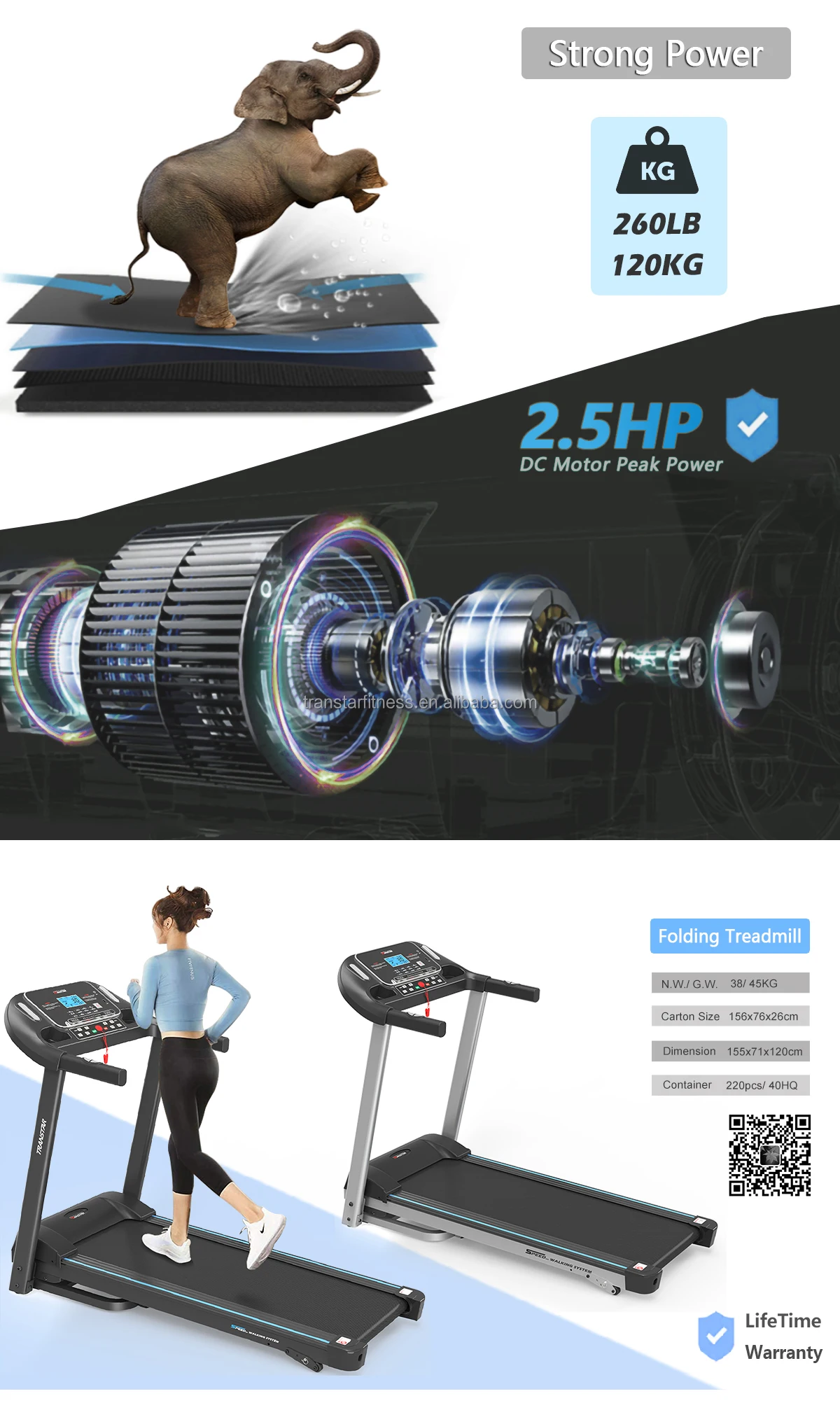 Folding Walking Jogging Running Machine, Foldable Electric Treadmill ...