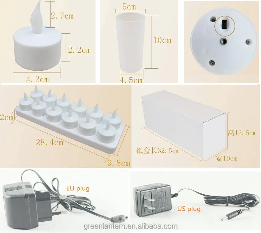 Rechargeable 12pcs LED Tealight Flicker Flameless with Cover LED Tea Light Candle Set for Wedding Birthday