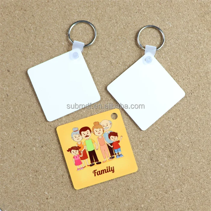 Double Sided White Gloss Frp Sublimation Key Chain Blanks Bulk Key