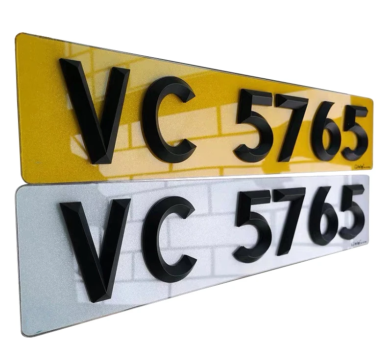 52x11cm Custom Blank Acrylic Car Number Plate Acrylic Reflective ...