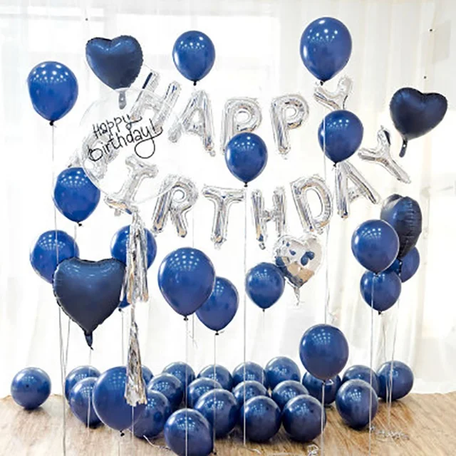 palloncini di compleanno adulto bambino bambino blu e argento