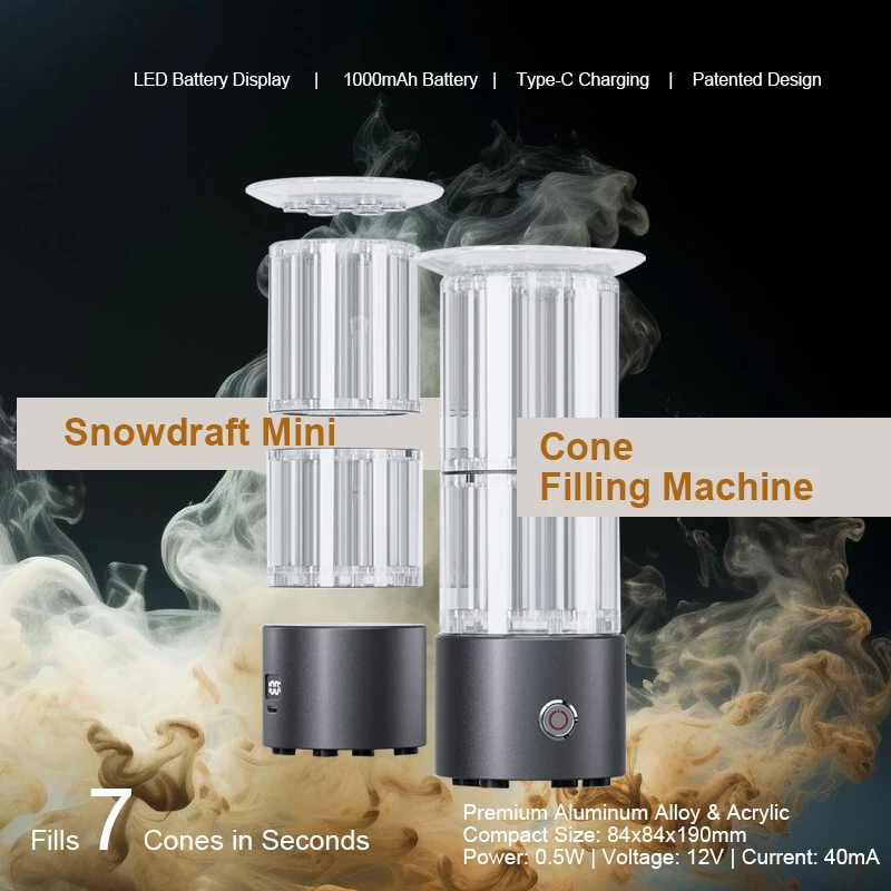 Archibald Snowdraft Free Shipping 7 Pcs at a Time Portable Pre Mini Semi Automatic Cone Roll Filler Cones Filling Machine