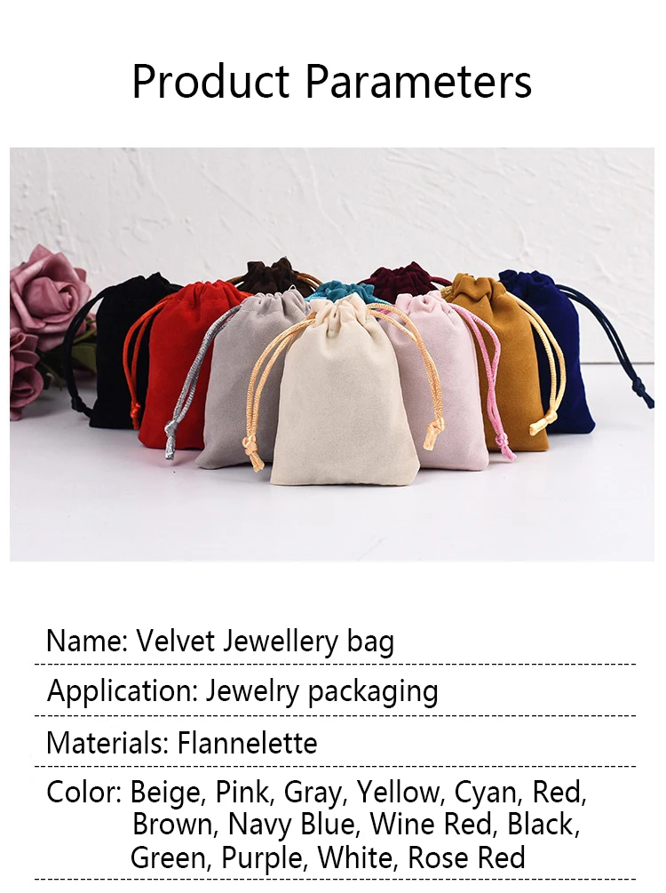 Custom Black Gift Drawstring Jewelry Velvet Pouch Bags With Logo Buy