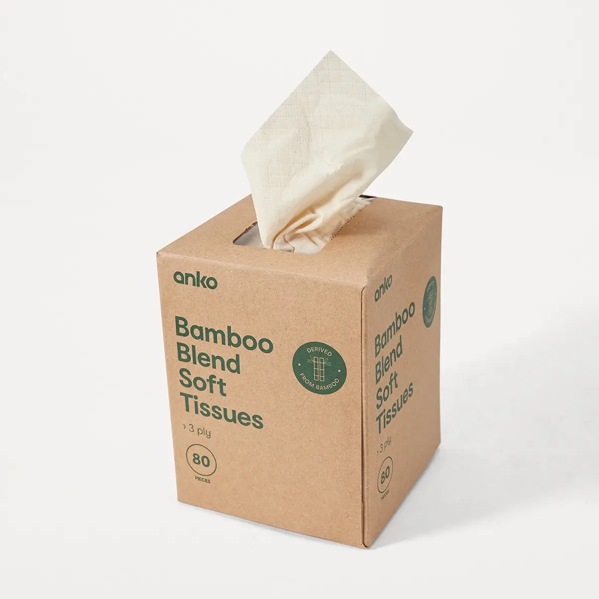 Kraft Cube Box Bamboo Lotion Facial Tissue 3ply 6080 Sheets Direct