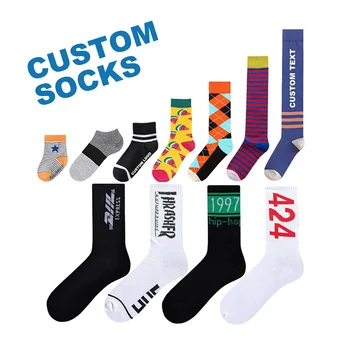Unisex crew OEM personalized design your own customized socks sox custom logo socks