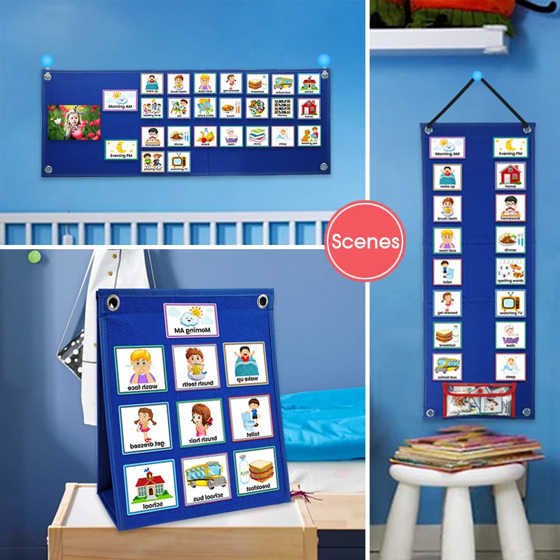 Children Visual Schedule Calendar Chart Montessori Toys Home School ...