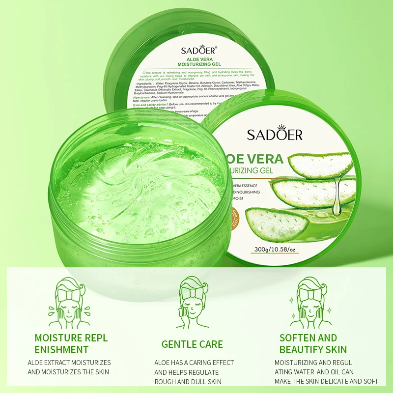 SADOER yz kremi zel etiket nemlendirici yattrc Aloe Vera jel yz  kullanm iin| Alibaba.com