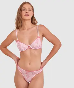 Wholesale Sexy Underwear with Floral Embroidery Detail Lace up Bridge Design Women Lingerie for Lady Sexy Panties Sexy Underwear