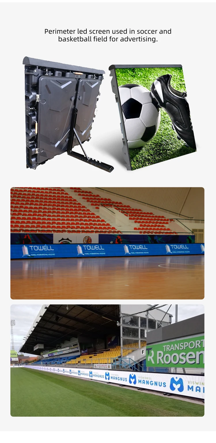 Full Color Outdoor P5 P8 P10 Led Video Wall 960x960mm Football Stadium Perimeter Digital Advertising Led Screen Display