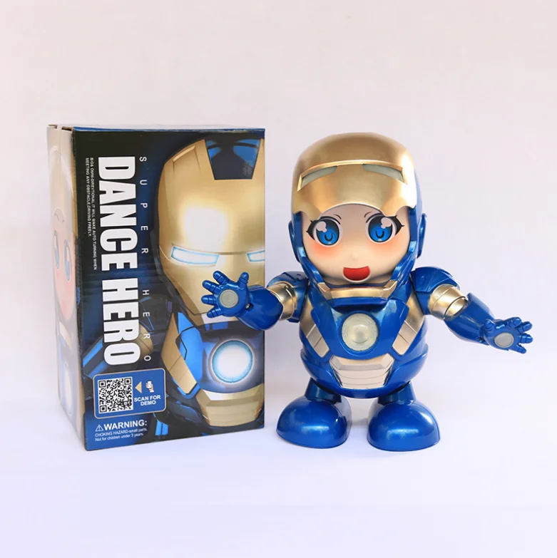 Figure Super Hero Dance Robot Steel Man with Sound & Light