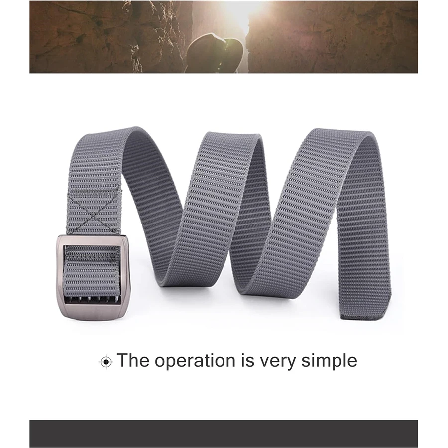 Men's Wear-resistant Sports Training Nylon Web Work Belt Durable Simple Everyday Riggers Tactical Belt