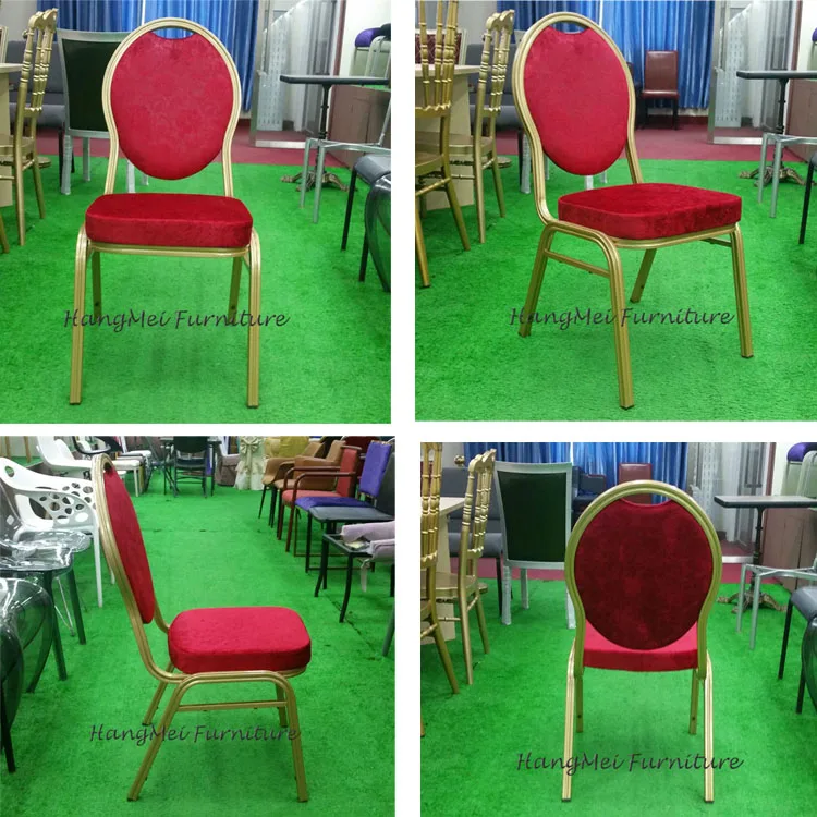 Fancy Hotel Aluminium Gold Finish Stacking Wedding Party Banquet Events  Chair
