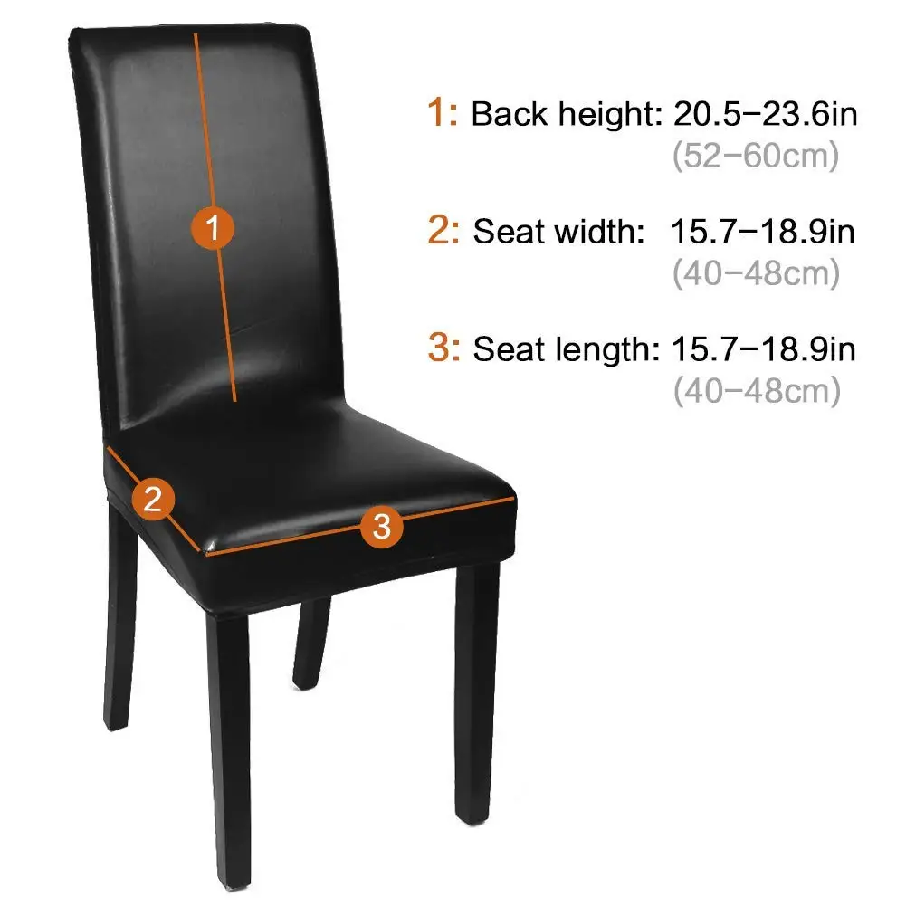 Elastic General Pu Leather Seat Cover Living Room Hotel Dining Chair