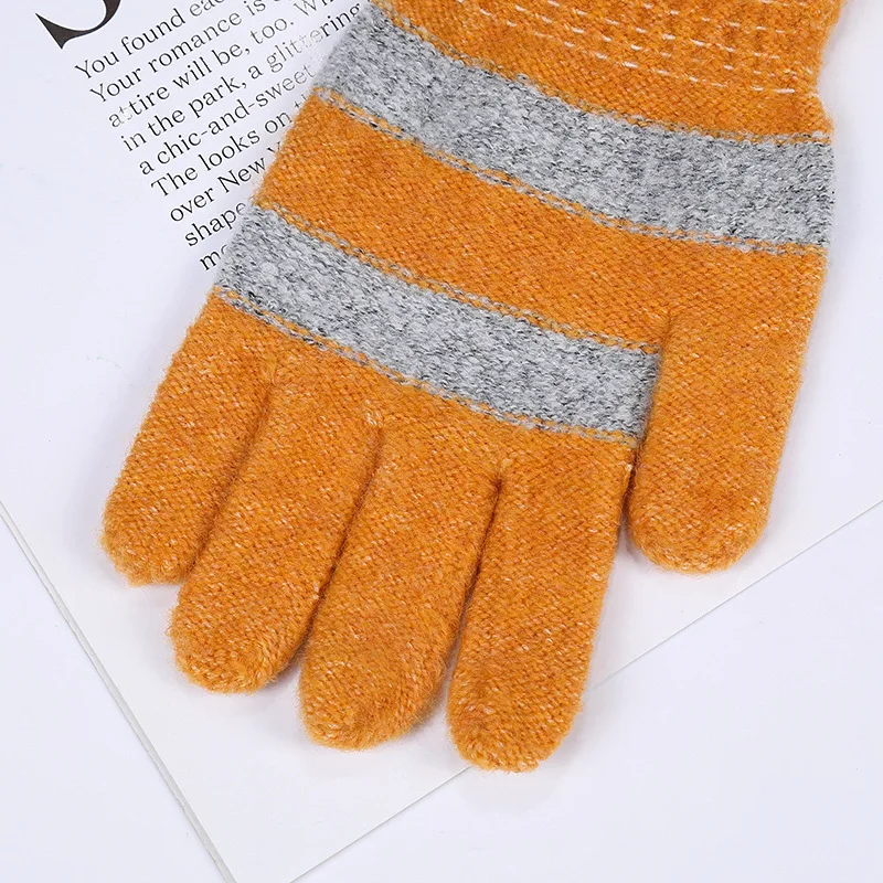 Зимние волшебные перчатки для женщин и мужчин, теплые эластичные вязаные шерстяные варежки с декоративным узором, акриловые перчатки