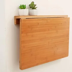 Бамбуковый настенный складной кухонный обеденный многофункциональный стол для ноутбука