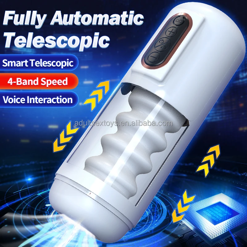 Automatic Telescopic Rotation Male Masturbator Cup Realistic Textured Male Stroker Thrusting Spinning Suction Masturbation Cup