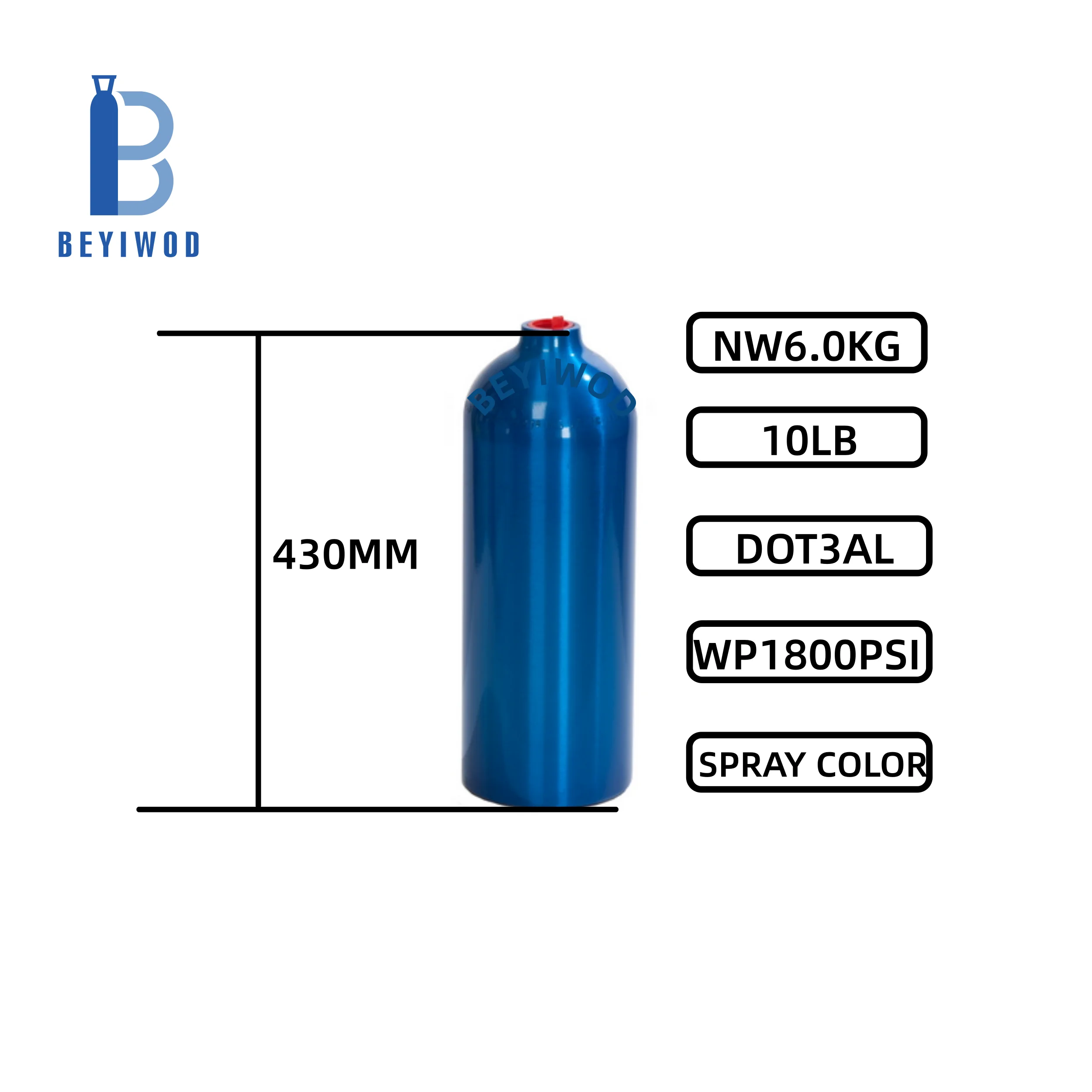 product 20lb 10lb usa standard dot3al iso ce approved  aluminum  oxygen bottle  refillable gas cylinder for race part-4