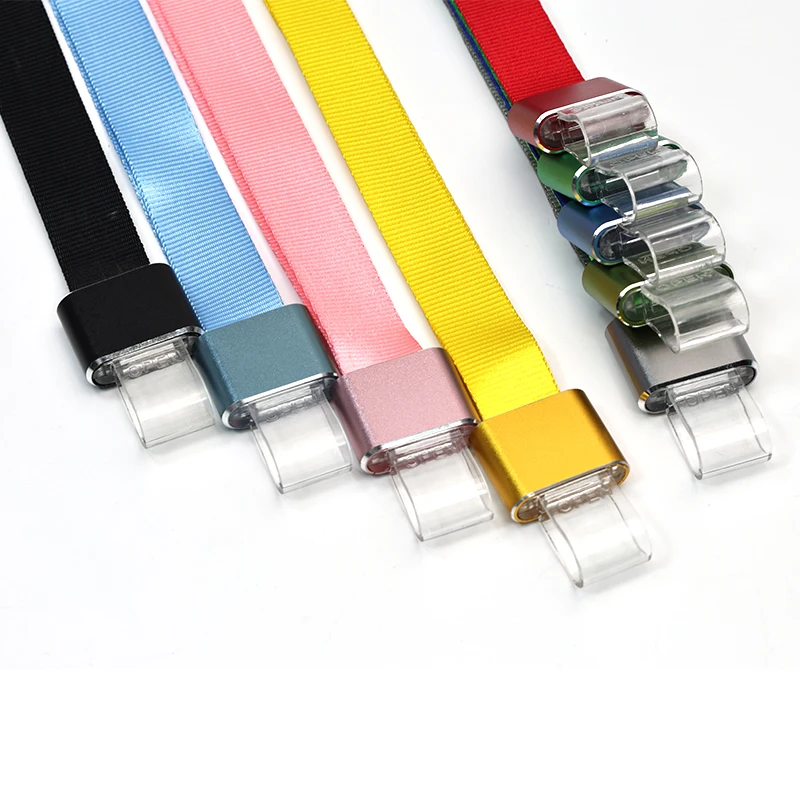 Factory Custom Polyester Lanyard With Silicone Clip Personalized Colorful Logo Id Card Badge Holder Nylon Promotional Lanyard