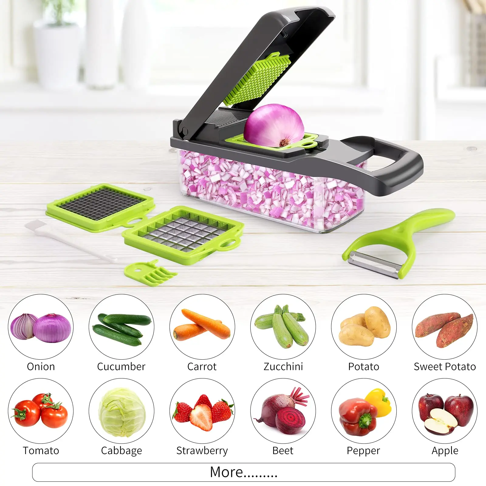 Kitchen Vegetable Slicer Creative Fruit Vegetable Cutter Cucumber Carrot Shredder (BPA Free, No FDA Certificate)