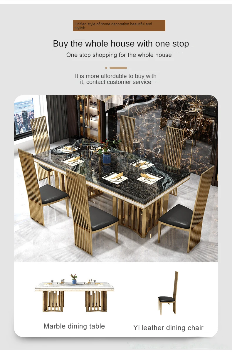 Italian Modern Luxury Marble Top Dining Table for 8 – Elegant Marble ...