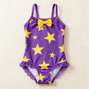 OEKO TEX Custom Summer Kids Fashion Swimwear Infant Toddler Baby One Pieces Swimsuit Bikini Set with Bow