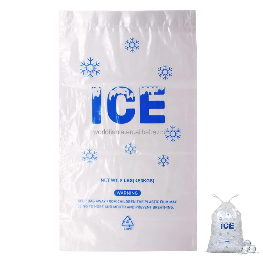 Лед 10 кг. Ice Bags w/Ties 8 lb.