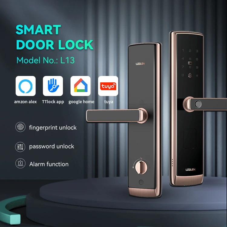 LEELEN Face Recognition Handle Intelligent Electronic Magnetic Security Fingerprint Keyless Smart Door Lock