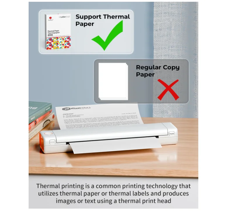 Phomemo M08F ポータブルプリンター ワイヤレス対応 8.5インチ x 11