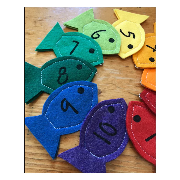 Бесплатный образец, детская рыболовная удочка, подвесные фетровые животные