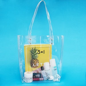Wholesale Custom Logo Fashion Women Beach Transparent pvc Tote Bag