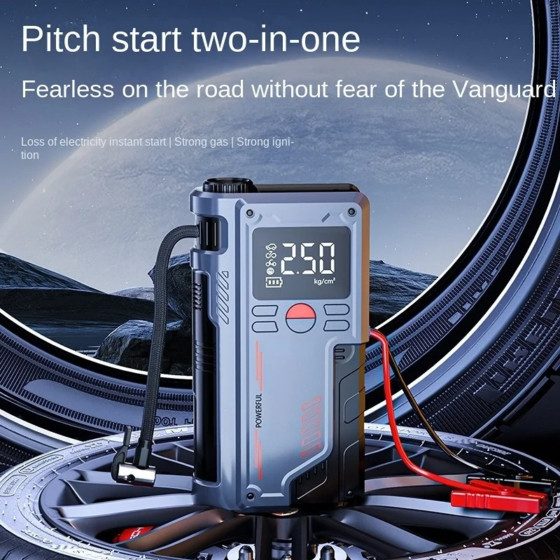 Portable Car Jump Starter with air Compressor Wireless Air Pump Emergency Start Power Bank Portable Car Air Pump - view 5