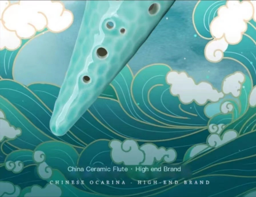 Musical Instrument Anime Ocarina 12 Holes Kilnfired Ceramic Alto C