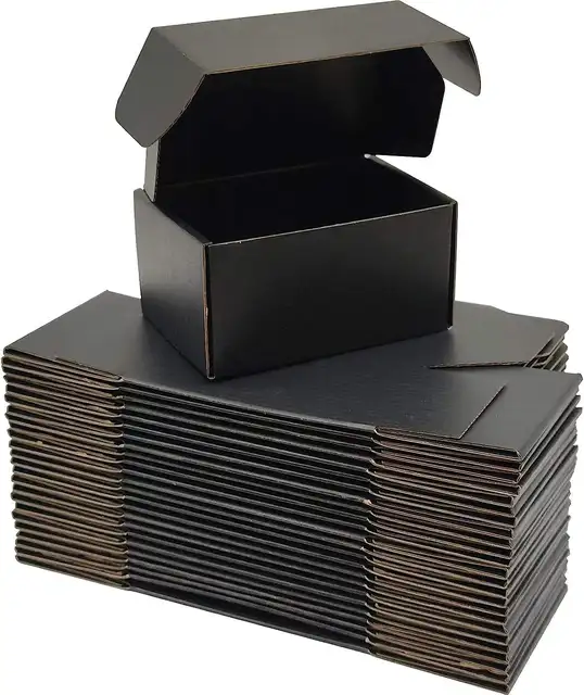Customized Logo black corrugated box printed  paper mailing box for cosmetics ,skincare ,cloth